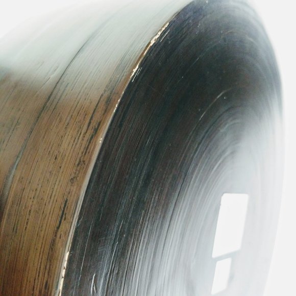 MCM Style Lacquered Bamboo Tray Minimalist Scandanavian Decor Round Deep Storage - Picture 7 of 10